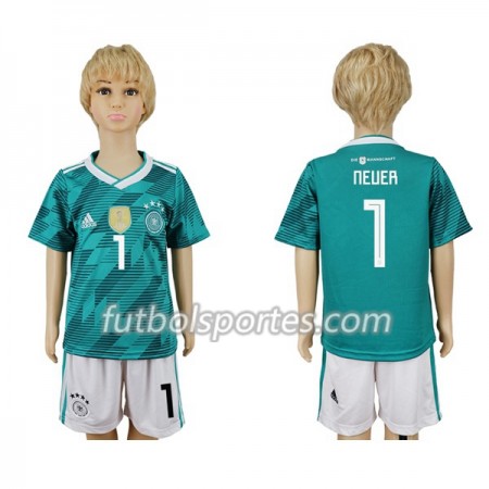 Camisetas Alemania Neuer 1 Niño Segunda Equipacion Mundial 2018